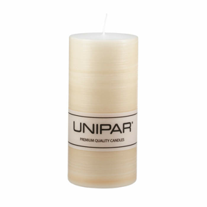 Svíčka válec UNIPAR FINELINES krémová 15cm
