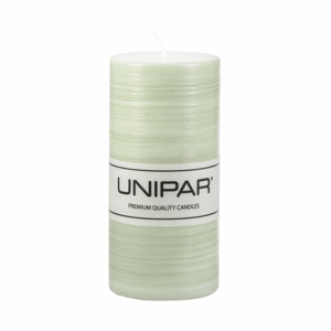 Svíčka válec UNIPAR FINELINES zelená 15cm