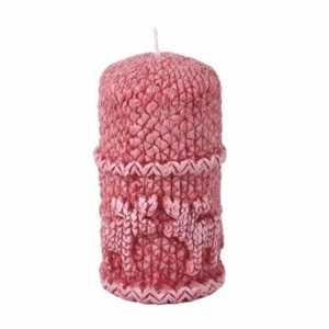 Svíčka válec vonná  sob pletená vanilka červená 12,5cm