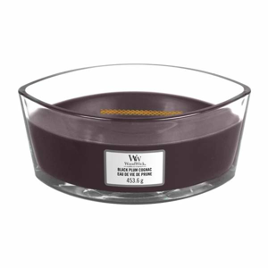 Svíčka WoodWick oválná Black Plum Cognac 453g