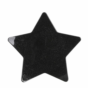 Talíř hvězda MILA plastový s glitry černý 30cm