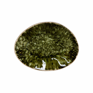 Talíř ovál RIVIERA keramika tm.zelená 16cm