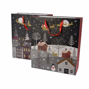 Taška dárková papírová s vánočním motivem 48cm mix