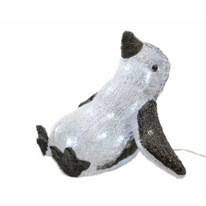 Tučňák svítící sedící 24LED st.bílá venkovní akryl