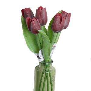 Tulipán řezaný umělý 40 cm tmavě vínová