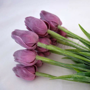 Tulipán řezaný umělý 40cm purpurový