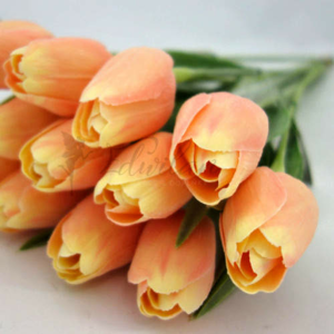 Tulipán řezaný umělý 40cm sv. žluto-oranžový