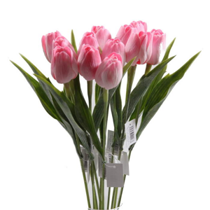 Tulipán řezaný umělý 40cm sv.růžový