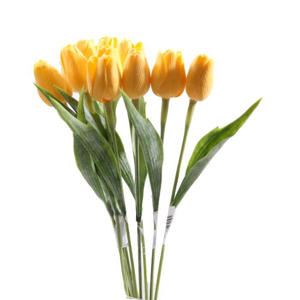 Tulipán řezaný umělý 40cm tm.žlutý