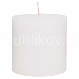 Válcová svíčka 10×10cm RUSTIC bílá