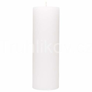 Válcová svíčka 30cm RUSTIC bílá