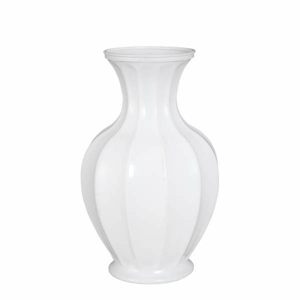 Váza AIVY žebrovaná sklo bílá  17,5cm