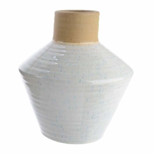 Váza dekor 2 tóny keramika mix bílá