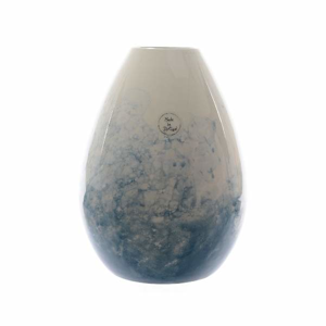 Váza hliněná kónická dekor voda 20cm