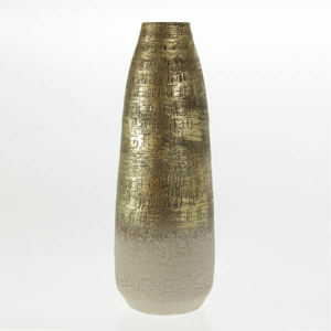 Váza kónická úzké hrdlo YUNA keramika zlatá 60cm