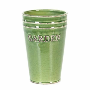 Váza kulatá kónická GARDEN keramika zelená 22cm