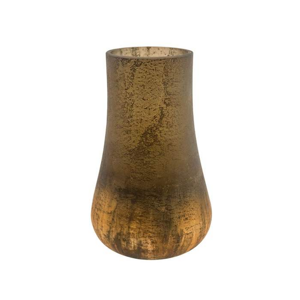 Váza kulatá kónická LINNA skleněná hnědá 25cm