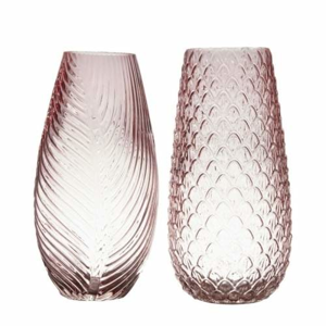 Váza kulatá kónická sklo mix růžová 29cm