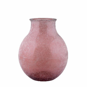 Váza kulatá NATURAL SILK sklo růžová 36cm