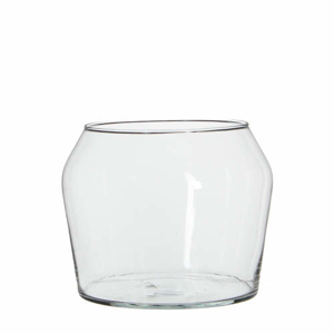 Váza kulatá/zkosená ELLIOT sklo 19cm
