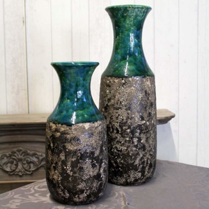 Váza MIRA keramika šedo-zelená 35cm