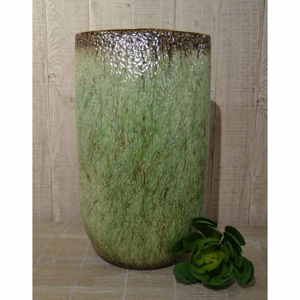 Váza ovál URBAN keramika hnědo-zelená 50cm