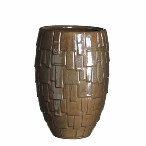 Váza oválná JUR keramika hnědá perleť 30cm