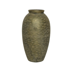 Váza terakotová kónická s úzkým hrdlem a strukturou zlatá 40cm