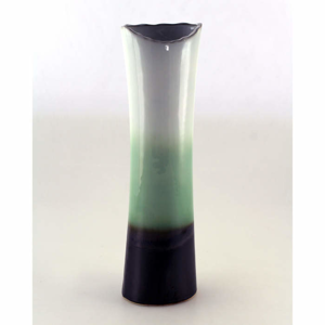 Váza úzká keramika bílá/zelená/černá 50cm