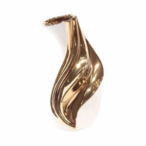 Váza vlna QATAR keramika zlatá 21cm