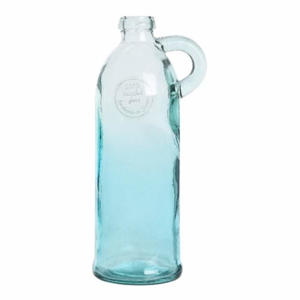 Váza/lahev 1 ucho sklo mix světle modrá