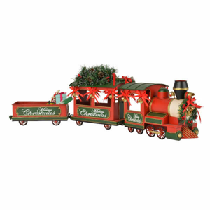 Vlak Merry Christmas kov červená 92cm
