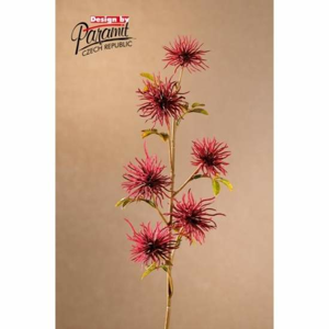 Xanthium řezaná umělá 6 květů červená 53cm