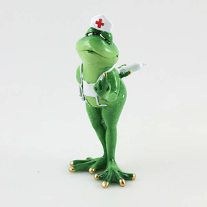Žába zdravotní sestra polystone zelená 19cm