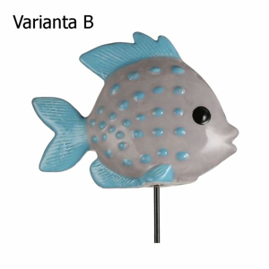 Zápich ryba keramická 86cm světle modrá mix B
