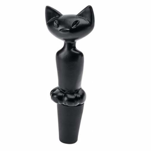 Zátka na lahve kočka MIAOU plast černá 11cm