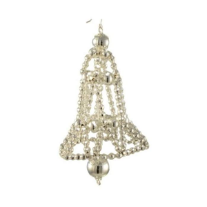 Zvonek perličky stříbrný 6cm